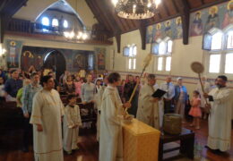 Celebración de la Gran Fiesta de la Epifanía año 2019 en la parroquia de San Nicolás de Serbia Serbio, Santiago, Chile